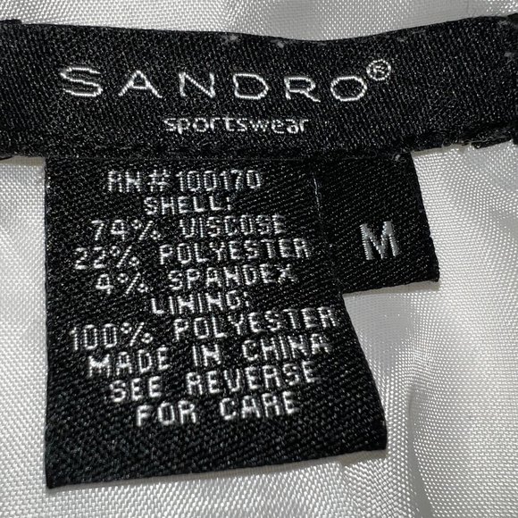 SANDRO Sportswear White Cropped Jacket Size Medium - Picture 4 of 10